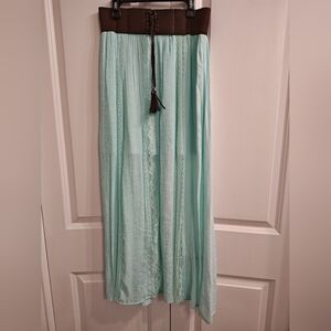 No Boundaries Long Mint Skirt